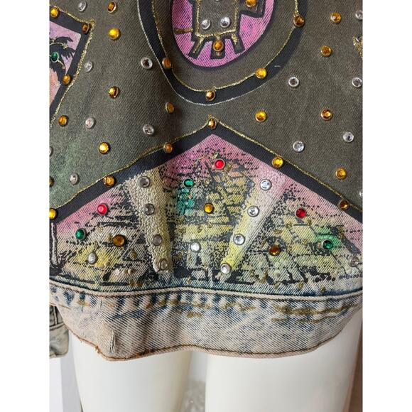 Vintage Jordache No Exit Hollywood Star Studded Denim Jacket Large Rare - Picture 15 of 16